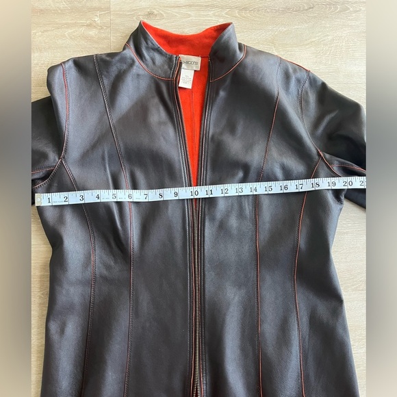 Chico's Jacket 100% Leather Size M 8 - Picture 6 of 10